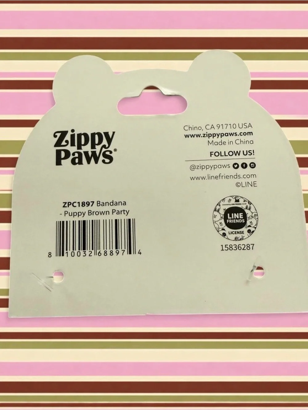 Line Friends Bandana Puppy Brown Party for Dogs #linefriends #petaccessories